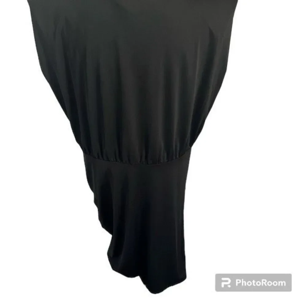 ✨NWT Express Faux Wrap V-Neck Ruched Sheath Black Sz Large Dress✨ - Picture 12 of 12